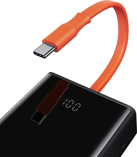 BASEUS POWERBANK ELF 20000MAH, PD, 2XUSB, USB-C + KABEL USB-C 65W (CZARNY)