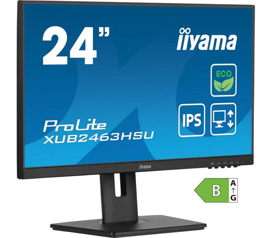 Monitor iiyama ECO ProLite XUB2463HSU-B1 24" IPS LED 100Hz /HDMI DisplayPort/ hub USB, HAS, Eye Safe, Eye Comfort