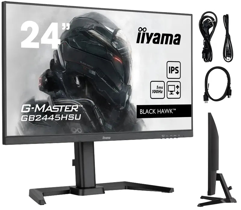 Monitor iiyama G-Master GB2445HSU-B1 Black Hawk 24" IPS LED 100Hz 1ms /HDMI DisplayPort/ hub USB FlickerFree HAS