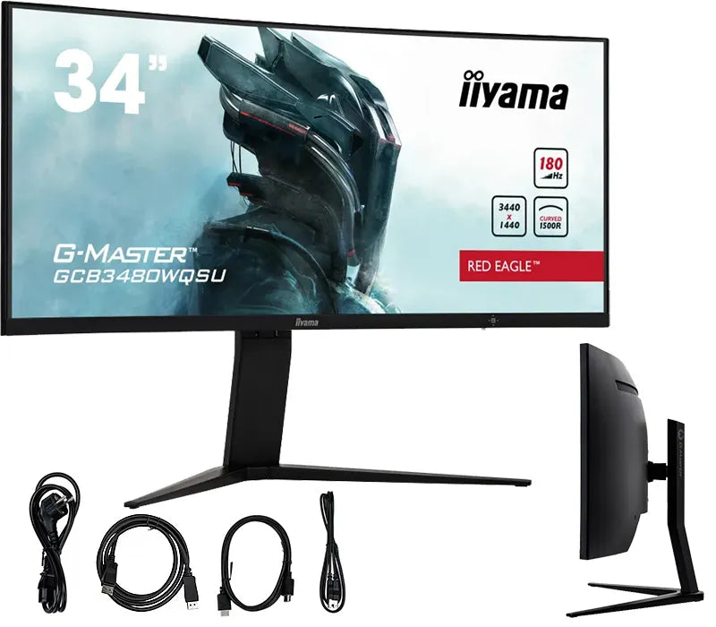 Monitor iiyama G-Master Red Eagle GCB3480WQSU-B1 34" Zagięte VA LED 180Hz 0,4ms /2xHDMI 2xDisplayPort hub USB/ FreeSync