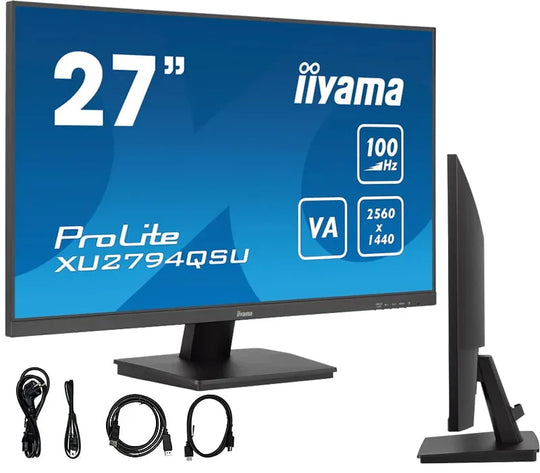 Monitor iiyama ProLite XU2794QSU-B6 27" WQHD VA LED 100Hz 1ms /HDMI DisplayPort/ hub USB FlickerFree