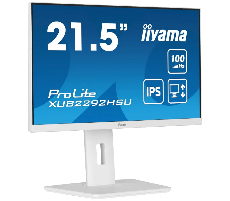 Monitor iiyama ProLite XUB2292HSU-W6 22" IPS LED 100Hz 0,4ms /HDMI DisplayPort/ hub USB FlickerFree HAS Biały